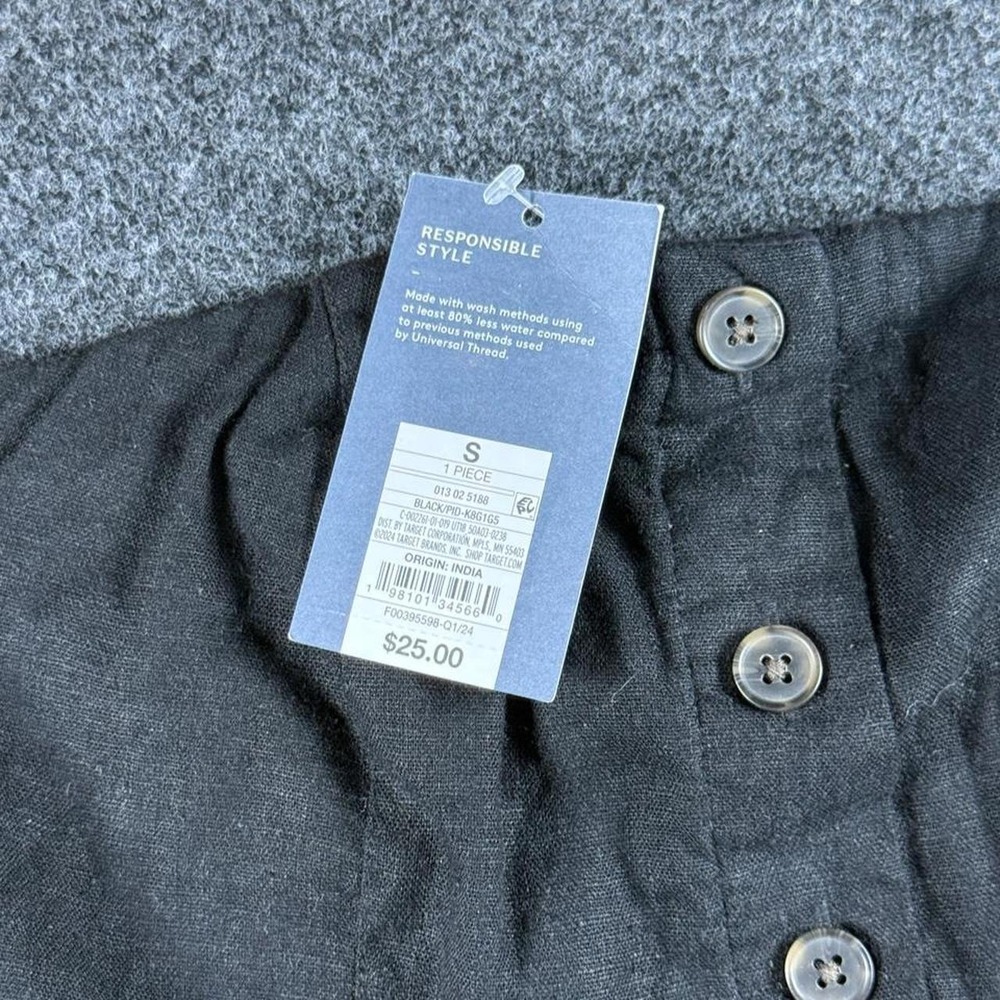 Universal Thread black linen button up top with pockets Size Small - Picture 2 of 6